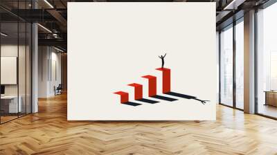 Business success and victory vector concept. Symbol of ambition, investment, successful people. Minimal illustration Wall mural