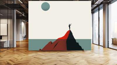 Business vision and future vector concept. Symbol of visionary, leadership, success. Minimal illustration Wall mural