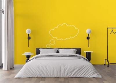 Creativity vector concept with realistic pencil and cloud. Symbol of innovation, creative thinking, brainstorming. Wall mural