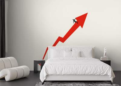 Stock market growth vector concept with upward arrow for profits. Symbol of exchange success, price rise, climb. Wall mural