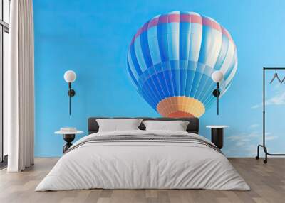 Colorful hot air balloon flying in the air. Generative AI Wall mural