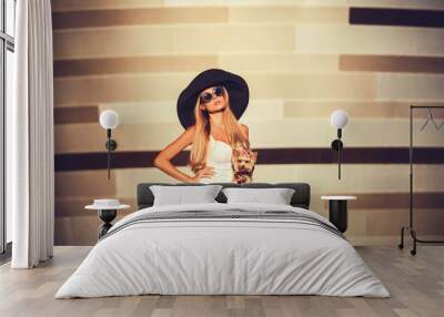 Fashionable young lady Wall mural