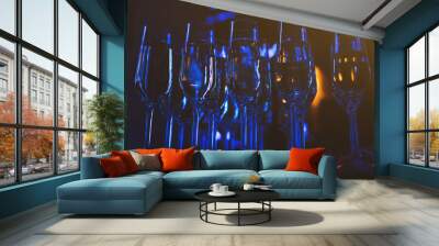 glowing clean wine glasses Wall mural