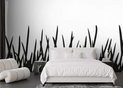 grass weed vector easter design border Wall mural