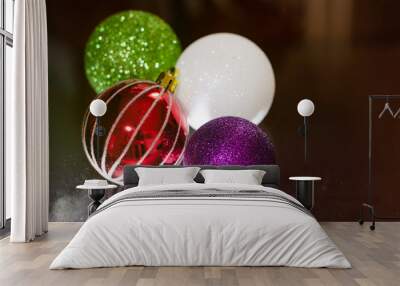 Colorful christmas balls Wall mural