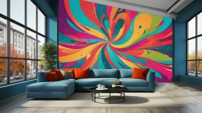 Abstract background featuring a vibrant swirl of colors Wall mural