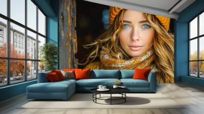 authentic beauty in autumn attire Wall mural