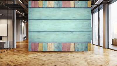 background with empty wooden boards, with space for text, ideal for product presentation, concept graphic resources, generative ai	 Wall mural