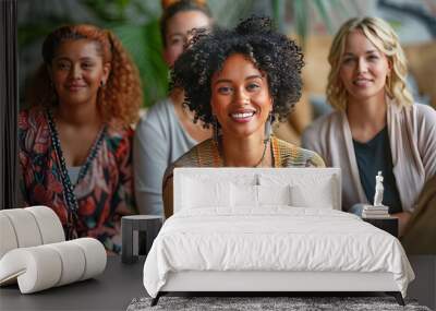 Diverse female friends enjoying time together Wall mural