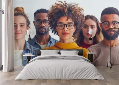 Diverse group of young professionals posing for a group photo Wall mural