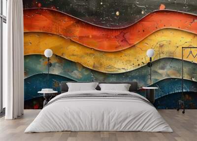 Banner, 70s retro music related background with the 70s written on it  Wall mural