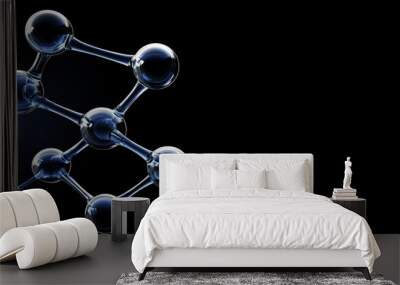 A digital molecular model glowing against a dark background, representing the discovery of new compounds in a high-tech lab Wall mural