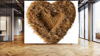 Beautiful heart shaped doormat isolated on white background Wall mural