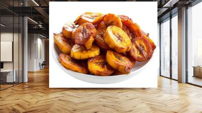 delicious aloko fried plantains isolated on white background Wall mural