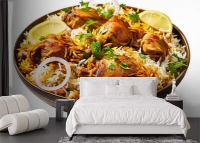 so yummy chicken biryani isolated on transparent background Wall mural