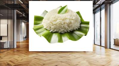 Tasty Lotus Leaf Rice Isolated On White Background Wall mural