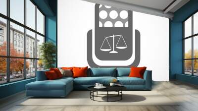 Isolated microphone icon with  an unbalanced weight scale Wall mural