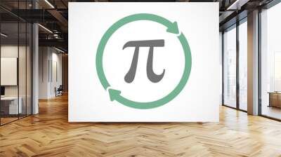 Isolated reuse icon with the number pi symbol Wall mural