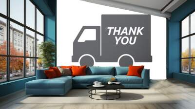 Isolated truck icon with    the text THANK YOU Wall mural