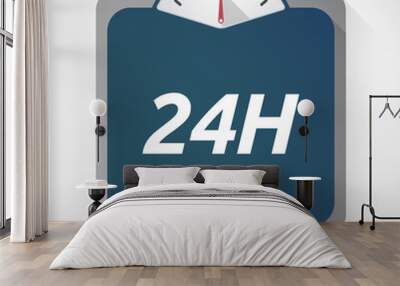 Isolated weight scale with    the text 24H Wall mural