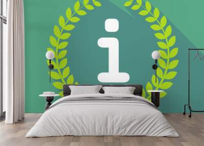 Long shadow laurel wreath icon with an info sign Wall mural