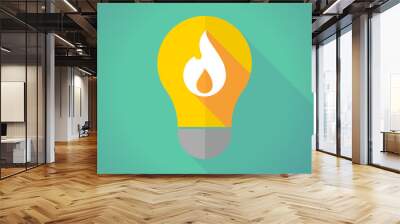 long shadow light bulb with a flame Wall mural