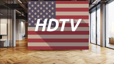 Long shadow USA flag with    the text HDTV Wall mural