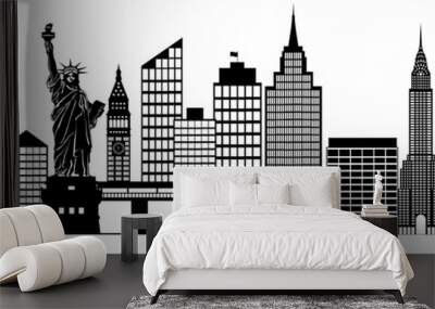 New York City Skyline Panorama Clip Art Wall mural