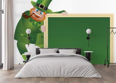 st patricks day leprechaun with chalkboard Wall mural