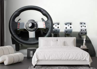 A racing wheel for the racing video games and racing simulators Wall mural