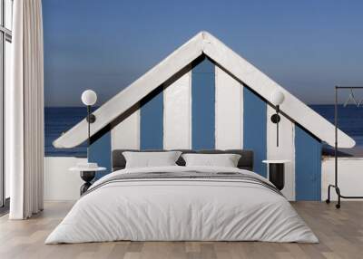 blue and white beach house Wall mural