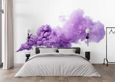 Abstract purple smoke cloud isolated on black background. Perfect for design, backgrounds, and creative projects. Wall mural