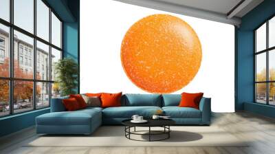 High-resolution closeup of a single orange candy, isolated on a white background, perfect for stock photography and food-related projects. Wall mural