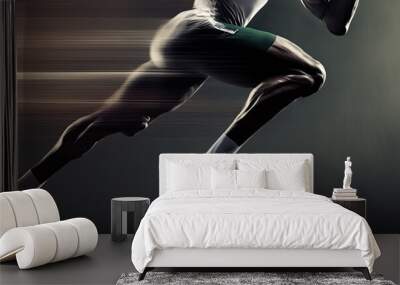 a very athletic and muscular man is running. Generative AI Wall mural