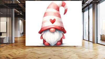 red and white cute Valentine gnome Clipart Set, cute Valentine gnome Sticker, sublimate gnome, sublimation, PNG Wall mural