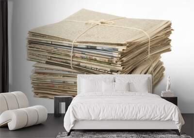 stack of two newspaper bundles for recycling Wall mural