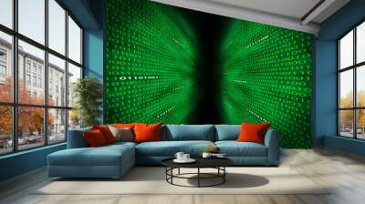 Two walls of binary code Wall mural