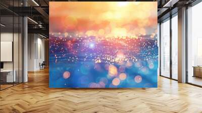 abstract blurred bokeh background of water sea outdoor summer vacation Wall mural