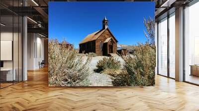 Abandoned wooden church in Bodie, California Wall mural