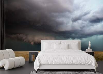 Storm over a field in Kansas Wall mural