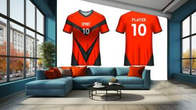 Sports Jersey Design Template for Team Uniforms Vector Wall mural