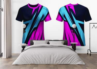 T-Shirt Sport Design. Racing jersey for club. uniform front and back view. Wall mural