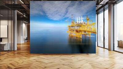 Large offshore drilling oil rig plant in the gulf Wall mural