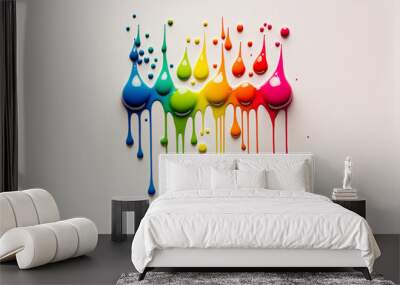 abstract color splash isolated on white background Wall mural