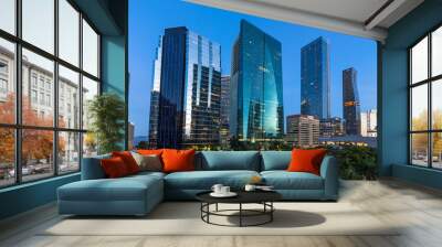 Business and residential buildings, Brickell, Miami, Florida, USA Wall mural