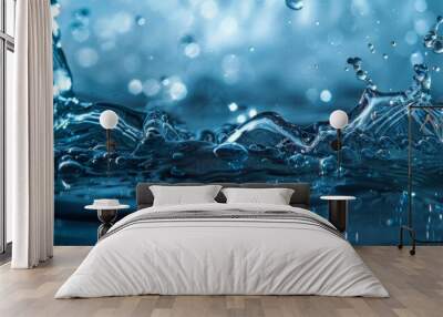 Close-up of water splashing creating dynamic liquid shapes Wall mural