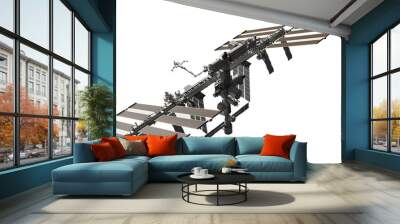 International Space Station. 3D rendering. Elements of this image furnished by NASA . Wall mural