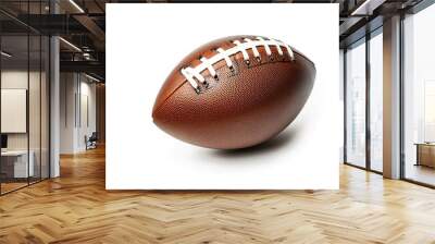 Closeup of American soccer ball with worn marks ,isolated on white background. Wall mural