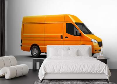 Realistic Delivery Van mockup on transparent layer for branding design and corporate identity company. Wall mural