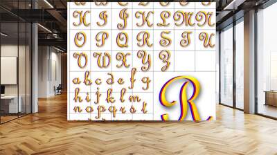 ABC Alphabet background french upper lower design Wall mural